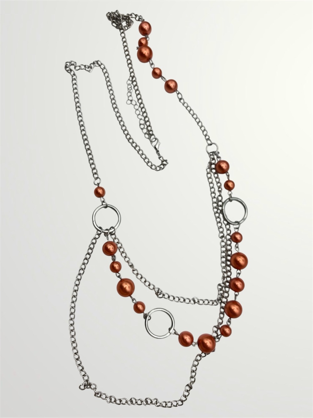 Silver and Orange Necklace